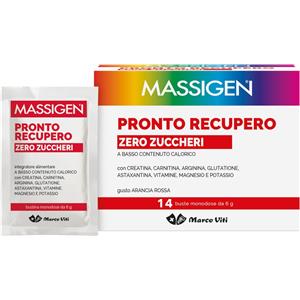 Marco Viti Massigen Pronto Recupero Zero Zuccheri - Integratore Energetico per il Recupero Muscolare, 14 Bustine