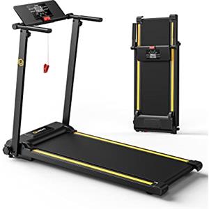 UREVO Tapis Roulant Elettrico Salvaspazio,1-10km/h Tapirulan da Casa Con Tappeto Corsa 16 pollici,Supporto di display LCD,12 Programmi HIIT, Walking Pad Portatile per Camminata e Corsa
