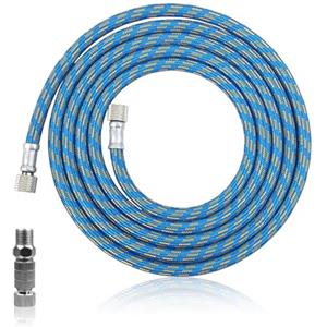 SRJQXH 3 Metri Tubo Aerografo, Blu Intrecciato Aria, Flessibile Aerografo, con Raccordi Standard G1/8 su Entrambe Estremità, con Attacchi Rapidi G1/8