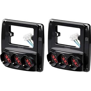 ROSI RS94133 Emilia Smart, Nero, 3 prese schuko (Confezione da 2)