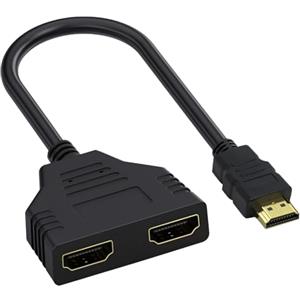 Supecesorio Adattatore Splitter HDMI, 1080P HDMI Maschio a Doppio Presa da 1 a 2 Vie, Adattatore per HDTV HD, LED,Monitor LCD e Proiettor, Supporta la Commutazione a Doppia Porta, Non Supporta l'uso Simultaneo
