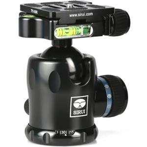 SIRUI AM-01 Testa a sfera con treppiede in alluminio Testa a sfera panoramica rotante a 360 ° con piastra a sgancio rapido Arca Swiss TY-50X e livella a bolla, capacità di carico fino a 20 kg