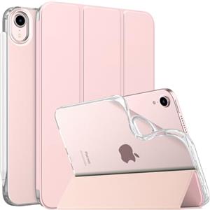 MoKo Cover Compatibile con Nuovo iPad Mini 7 (A17 PRO) 2024, Custodia iPad Mini 6a Generazione 2021 (8,3 Pollici), Custodia iPad Mini 6, TPU Cover Posteriore per iPad Mini 7, Rosa Trasparente