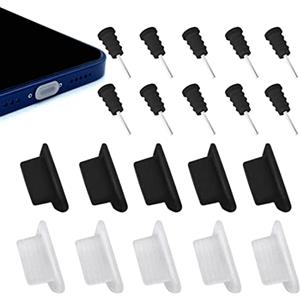 CKANDAY Set di 10 Paia di Tappi Antipolvere compatibili con Porta di Ricarica e Jack per Auricolari, Tappi Antipolvere in Silicone