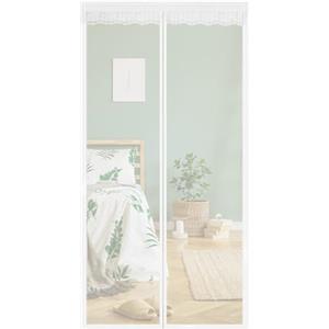 Aisprts Zanzariera Magnetica per Porta 90x210cm Protezione Dagli Insetti Facile Installazione Adesiva Senza Forare per Porte di Balconi, Cantine e Patio, Bianco