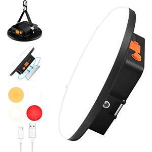 iodoo Faro di ricerca a LED da 16500 mAh, torcia da 3000 LM, Luce da Campeggio a 4 Modalità di Illuminazione, Magneti N42 Migliorati con Lanterna da Campeggio con Connettore Espandibile 1/4 Bianco