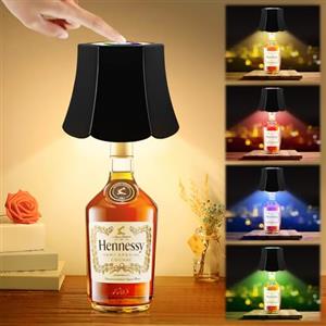 ALLOMN Lampada a Batteria LED per Bottiglia, Lampada a Bottiglia di Vino RGB Wireless Dimmerabile IP54 Lampada da Tavolo Touch Ricaricabile per Camera da Letto Sala da Pranzo Ristorante Bar (Nero)