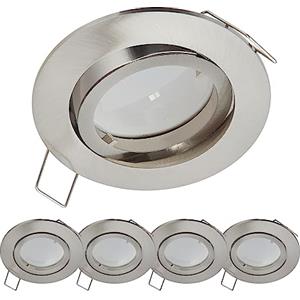 YanFeiYit 5 faretti a LED da incasso, 3 Watt, luce bianca calda, 230 V, dimmerabile, modulo GU10, orientabile, diametro foro 68 mm, montaggio a soffitto
