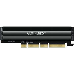 GLOTRENDS PA16 22110/2280 Adattatore M.2 NVMe a PCIe 4.0 X4 con dissipatore in alluminio a copertura totale, installazione su PC/1U Server