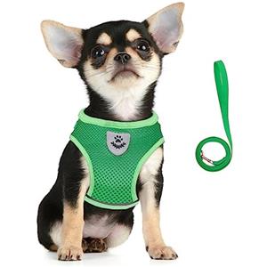 FEimaX Imbracatura e Guinzagli Set per Cani, Pettorina Imbottita a Morbida per Cuccioli e Gatti, Imbracature di Traspiranti Regolabili Riflettenti per Camminare, Corsa, Allenamento