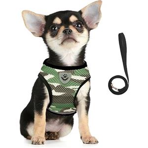 FEimaX Imbracatura e Guinzagli Set per Cani, Pettorina Imbottita a Morbida per Cuccioli e Gatti, Imbracature di Traspiranti Regolabili Riflettenti per Camminare, Corsa, Allenamento
