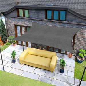 Sunnylaxx 3x3m Grafite Tenda a Vela Quadrata Vela Ombreggiante, 185G HDPE Vele Parasole Protezione UV 95%,per Esterno, Giardino e Terrazza, Piscina