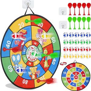 Hossom Gioco Freccette Bambini, 73cm Freccette Bersaglio a Doppia Faccia Pieghevole con 20 Palline Adesive 10 Freccette, Gioco Freccette per Bambini, Giochi Intern Esterno Regalo di Natale Ragazzi Ragazze