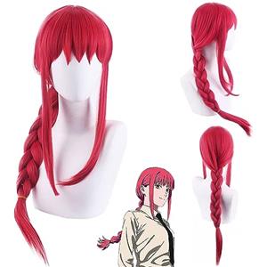 YOUYIKE Makima Cosplay Anime Parrucche, Makima Cosplay parrucca con per parrucca, Parrucca Cosplay Makima Rosso Anime Parrucche Cosplay per Donna Ragazza Halloween Festa, carnevale