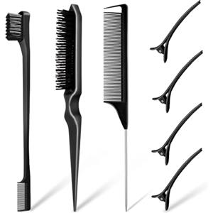 HEYMKGO 8 Pezzi Spazzola Capelli Pettine Capelli Ricci Doppio Bordo Pettine Pettine A Coda Pettini Styling Pettini Barbiere Pettine Barba Pettine Parrucchiere Per Styling,Parrucchieri,Baby Hair,Uomini,Donne