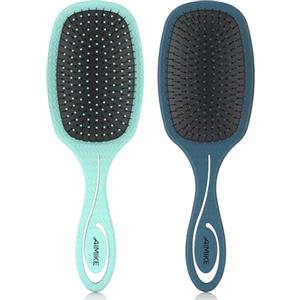 AIMIKE Spazzola per Capelli Biologica senza Tirare, Spazzola Districante per Donne, Spazzola per Capelli senza Dolore, 2024 Set Spazzole per Capelli di Colore Annuale - 2 Pcs