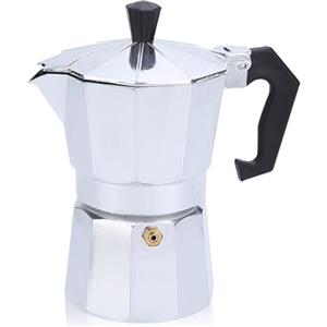 YHSKJCD Caffettiera Moka in Alluminio, Antiscivolo e Resistente, Colore Argento, Capacità 3 Tazze-150 ml