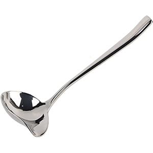 Tiiyee Mestolino per Condimenti Con Beccuccio, Mestolo Salsa In Mestoli Opaco Acciaio Inox Ovale Beccuccio Dimensioni Cucchiaio Sugo Manico Lungo Servire Sughi Intingoli Lavastoviglie Cucina