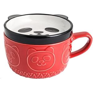 Kafei 300ml Tazza giapponese carina creativa Shiba Panda Tazza da caffè Kawaii con coperchio Home Coppia Colazione Tazza Tazza di latte Tazza d'acqua Tazza di caffè