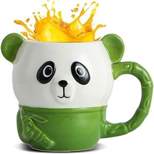 ZONSUSE Tazza Panda personalizzata,Tazza da Caffè Panda,Tazza Grande Colazione,Tazza con Animali 3D,con Manico Forma di Bambù,Iidee Regalo per Uomini Donna Bambino Amante dei Panda 550ml (Panda)