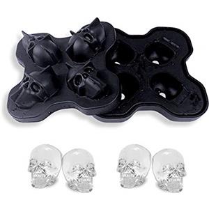 LAPONO 3D Stampo Silicone Teschio Ice Skull Stampo Ghiaccio Silicone Cubetti Di Ghiaccio Riutilizzabili Ghiaccio Stampo Skull Ice Sicurezza Alimentare Ghiaccio Stampo Silicone Ghiaccio Teschio Forme (1PACK)