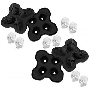 LAPONO 3D Stampo Silicone Teschio Ice Skull Stampo Ghiaccio Silicone Cubetti Di Ghiaccio Riutilizzabili Ghiaccio Stampo Skull Ice Sicurezza Alimentare Ghiaccio Stampo Silicone Ghiaccio Teschio Forme (2PACK)