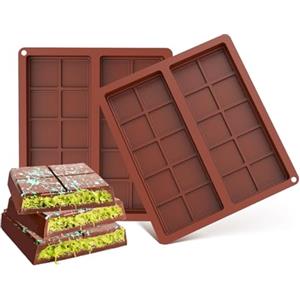 DragonX2 Stampo Per Cioccolato In Silicone Profondo 2 Pezzi, Stampo Per Cioccolato Con 20 Fori, Stampo Cioccolato Dubai Per La Cottura Al Cioccolato Con Noci Fai-Da-Te