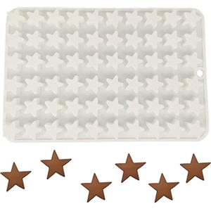 duoyif Stampo Da Forno In Silicone a Stella, 60Cavità Stampo Di Cioccolato a Stella, Stampo Per Caramelle a Stella, Stampo a Stella Per Decorare Torte Cioccolato Caramelle Ghiaccio (stella, 17x12mm)