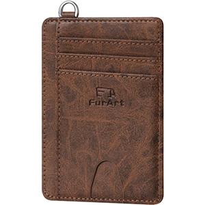 FurArt Porta Carte di Credito, Protezione RFID Portafoglio porta tessere Sottile, Slim Porta Carte Credito Da Uomo e Donna