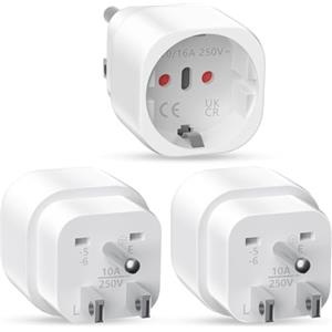 Aplimln 3 pezzi Adattatore Presa Americana - Adattatore Universale da Viaggio - Adattatore USA (2 pin Europa a 3 pin USA) per America Canada Messico Thailandia (Tipo B)