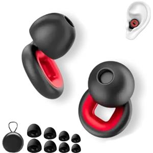 Generico Artevive Moto Earplugs-27 Db, Tappi per le orecchie per il sonno, Tappi per le orecchie Artevive Moto Ultra-Comfy Riutilizzabili Tappi per le orecchie per il sonno, Focus (Rosso)