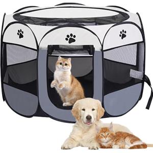 Vmxlso Box per Cani Da Interno, 73 x 73 x 43cm Recinto per Cani da Interno, Box Cani per Interno Taglia Piccola, Box Cane Interno, Recinto per Cuccioli, Conigli Gatti per Interni o Esterni