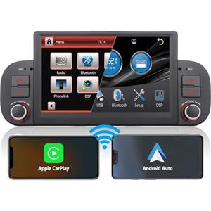 THIHPHOATLI Autoradio DSP ad alta potenza per FIAT Panda 2013-2020 stereo radio schermo con carplay wireless integrato e Android auto Navi Bluetooth Comandi al volante touchscreen USB IPS 7