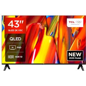 TCL 43V5C QLED FHD TV LED Direct Smart da 43'' con Android TV e HDR - Compatibile con Google Cast e Google Home, design sottile, 2025