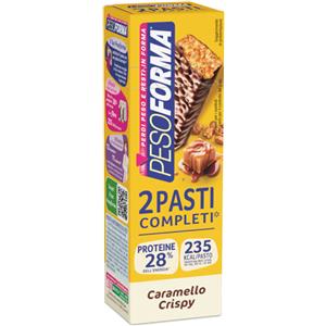 Nutrition & Santè PESOFORMA BARRETTE CARAMELLO CRISPY 2 PASTI 2 PEZZI DA 58 G