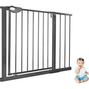 XINZI Cancelletto di Sicurezza per Scale Bambini Senza Foratura 95-105 cm Cancello per Porta Scale Bambini Auto-Chiusura 180° Apertura a Doppio Senso Cancelletto per Animali Domestici, Nero