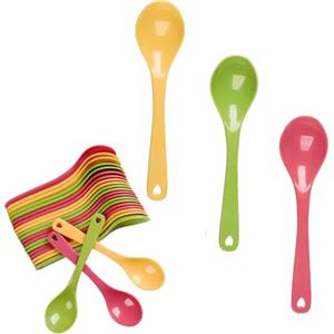 ANYUANKW 24 Pezzi Cucchiaini Plastica Cucchiai Lunghi in Plastica Cucchiaio In Plastica Colorato per Caffè Dessert Tè Gelato Torte Frutta Insalate Barbecu