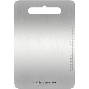 Duiyehui Tagliere in acciaio inox 304, tagliere da campeggio, antibatterico, igienico, durevole, con foro per l'impugnatura, facile da pulire, design moderno e accattivante con scala