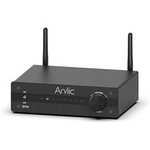 Arylic BP50 Sintoamplificatore musicale Home Stereo Bluetooth 5.2 aptX con HDMI ARC, ingresso Phono e GO Control APP Adattatore audio con DAC, uscite RCA per ricevitore AV o preamplificatore stereo