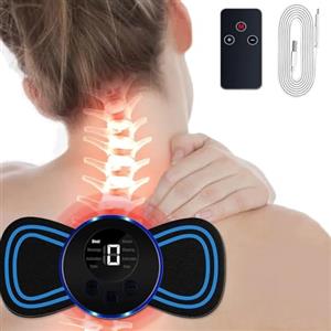 EONDEVO Mini Massaggiatore Cervicale, 8 Modalità e 19 Intensità Massaggiatore Elettrico per Collo con Display Digitale e Ttelecomando, per Alleviare i Dolori Muscolari del Corpo