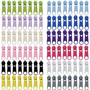 DOITEM 96Pcs Zip Repair Kit Zip Repair 3# Zip Maniglia Soccorso per Abbigliamento Giacca Portafogli Zaino Bagagli (12 Colori)