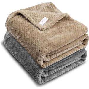 Elitecran 2 Pezzi Coperte per Cani in Morbida e Calda Flanella, 70x100cm Coperta per Cane Gatto Durevole Lavabile Soffice Copertina in Pile per Animali Domestici per Stuoia Letto Cucciolo Animali