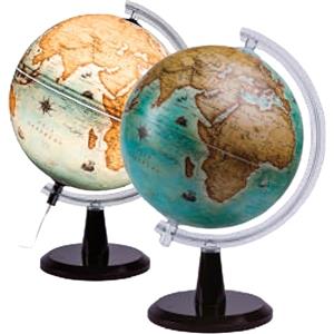 EXERZ 30cm Mappamondo illuminato, con mappa inglese, mappa moderna di colore antico, stile vintage