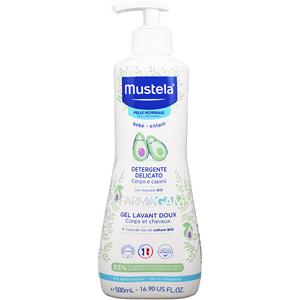 Mustela Gel Detergente Delicato 500ml - Deterge Corpo e Capelli per Neonati e Bambini, Senza Parabeni e Ftalati