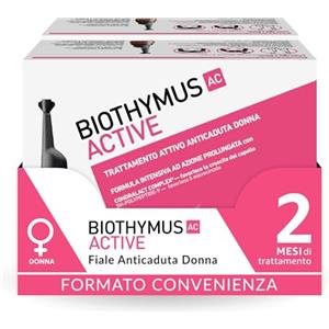 Biothymus Active Donna, 20 Fiale Anticaduta Capelli Donna, Trattamento Attivo con Formula Intensiva ad Azione Prolungata, 2 Mesi di Trattamento