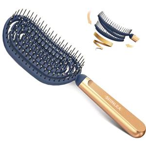 SHINLEA Spazzola Capelli-SHINLEA spazzola per capelli Spirale,per Donna,Uomo,bambini,per Capelli Ricci Lisci e Bagnati,Dotato di una comoda e lussuosa maniglia in metallo