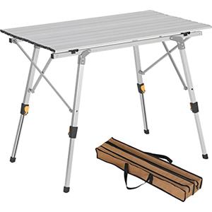 WOLTU Tavolo da Campeggio Picnic Giardino Pieghevole Portatile Altezza Regolabile in Alluminio