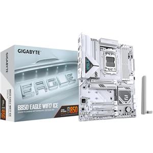 GIGABYTE B850 EAGLE WIFI7 ICE Scheda madre - CPU AMD Ryzen serie 9000, VRM digitale a 8+2+2 fasi, fino a 8200 MHz DDR5 (O.C.), 1x M.2 PCIe 5.0 + 2x M.2 PCIe 4.0, Wi-Fi 7, LAN 2.5 GbE, USB 3.2 Gen 2