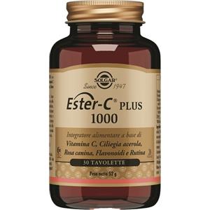 Solgar Ester-C Plus 1000 - Integratore Vitamina C 30 Tavolette con Rosa Canina, Elevata Biodisponibilità e pH Tamponato