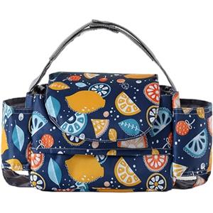 Hiseng Borsa Organizer per Passeggino, PU Universale Portatile Borsa Passeggino Organizer, Tracolla, Grande Capacità, Scomparti Multipli, Borsa Fasciatoio per Carrozzina (Frutta,35x15x11cm)
